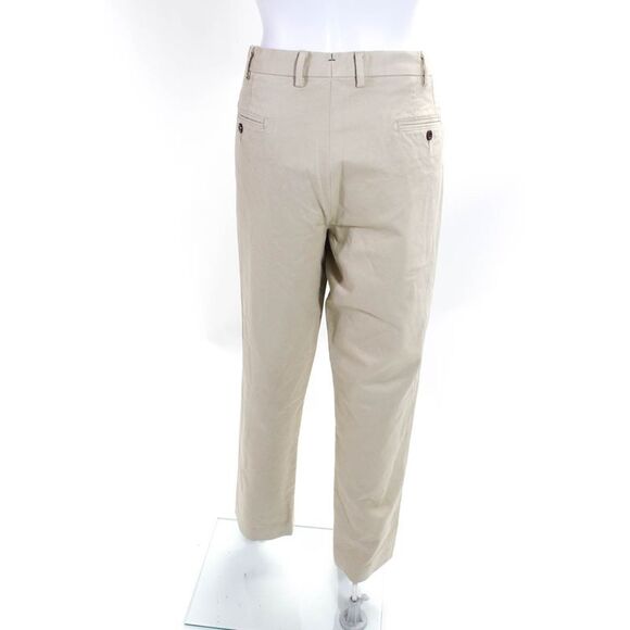 Sid Mashburn Womens Cotton Straight Leg High Rise Twill Trousers Khaki Size 36 - Picture 3 of 6